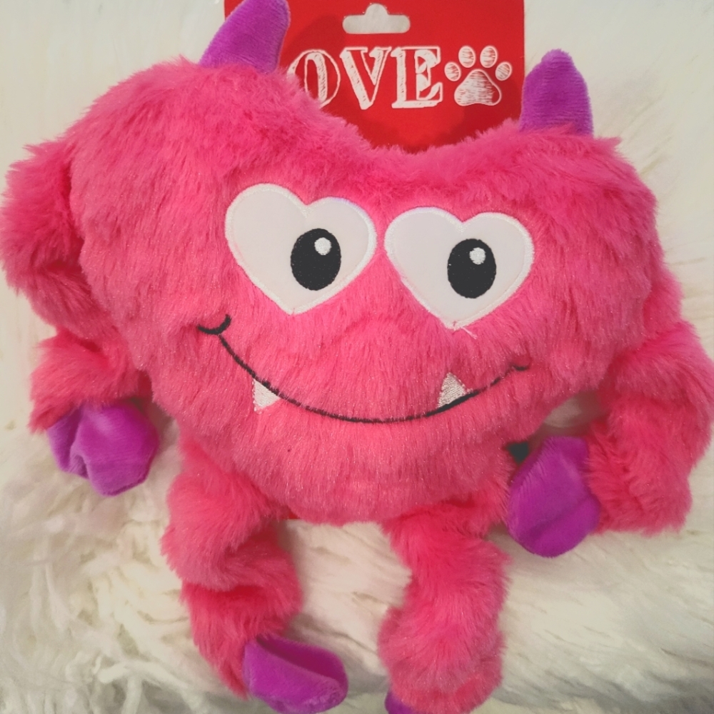 PINK - Heart Squeaker Pet Toy